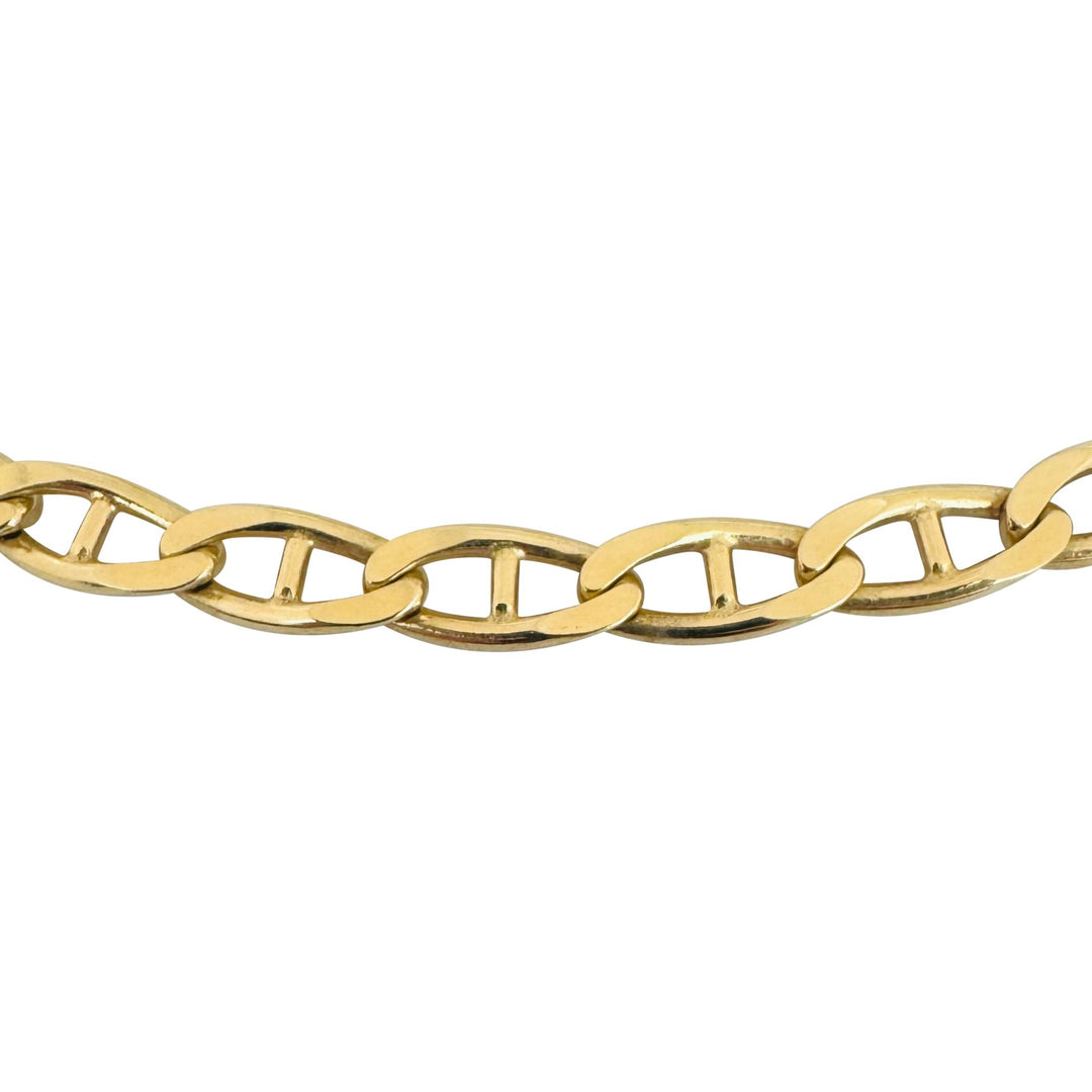 18k Yellow Gold 36.2g Solid Vintage Mariner Link Chain Necklace Italy 19.5"