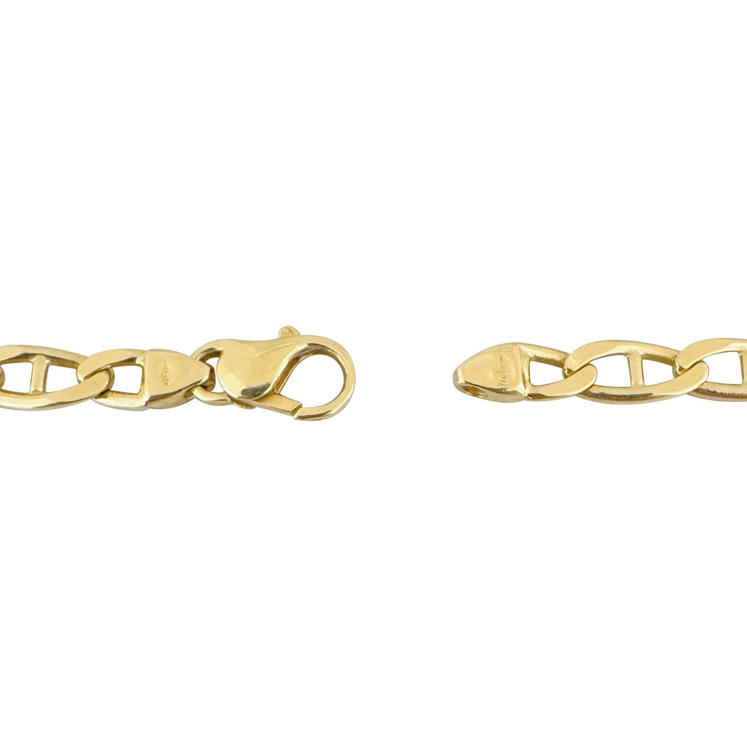 18k Yellow Gold 36.2g Solid Vintage Mariner Link Chain Necklace Italy 19.5"
