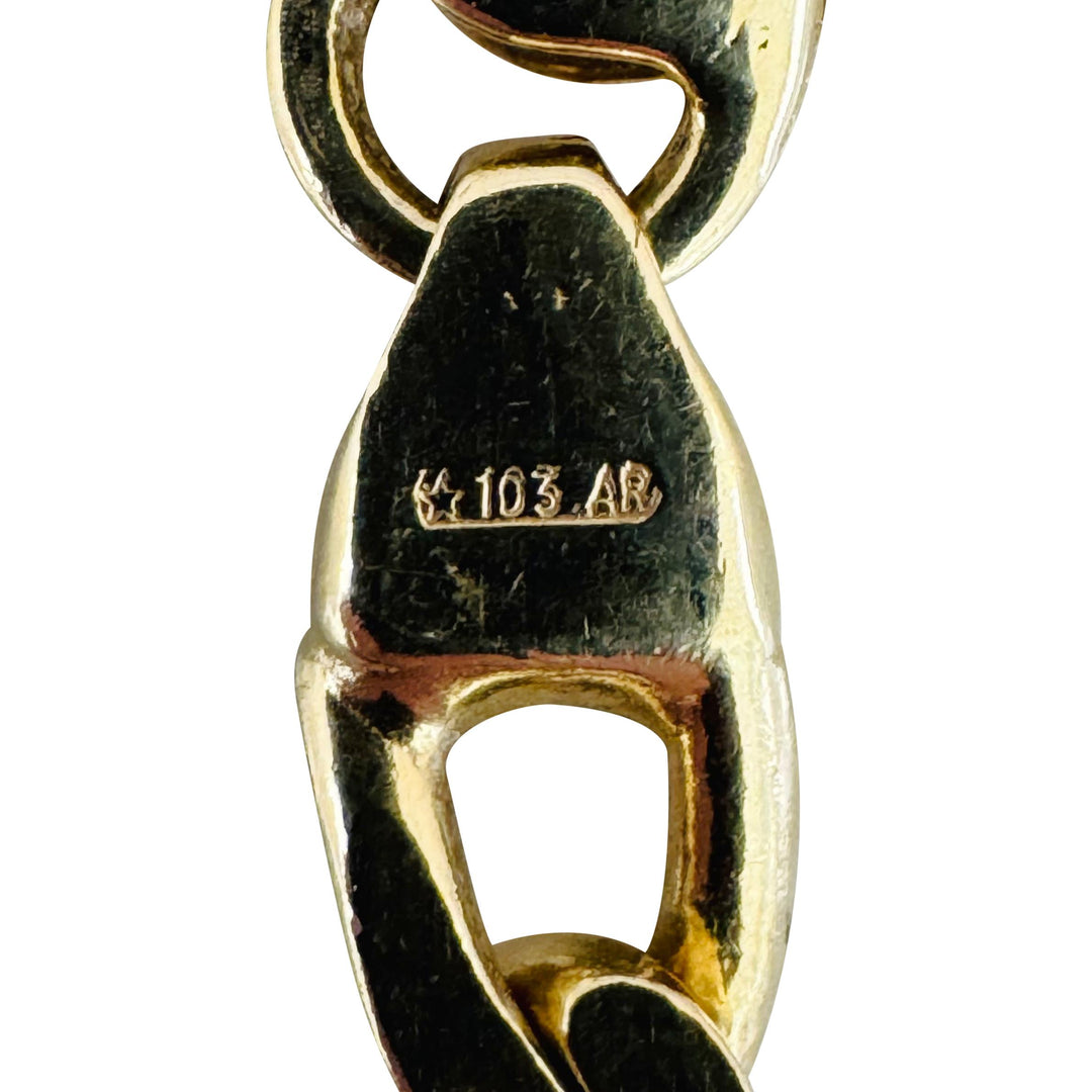 18k Yellow Gold 36.2g Solid Vintage Mariner Link Chain Necklace Italy 19.5"