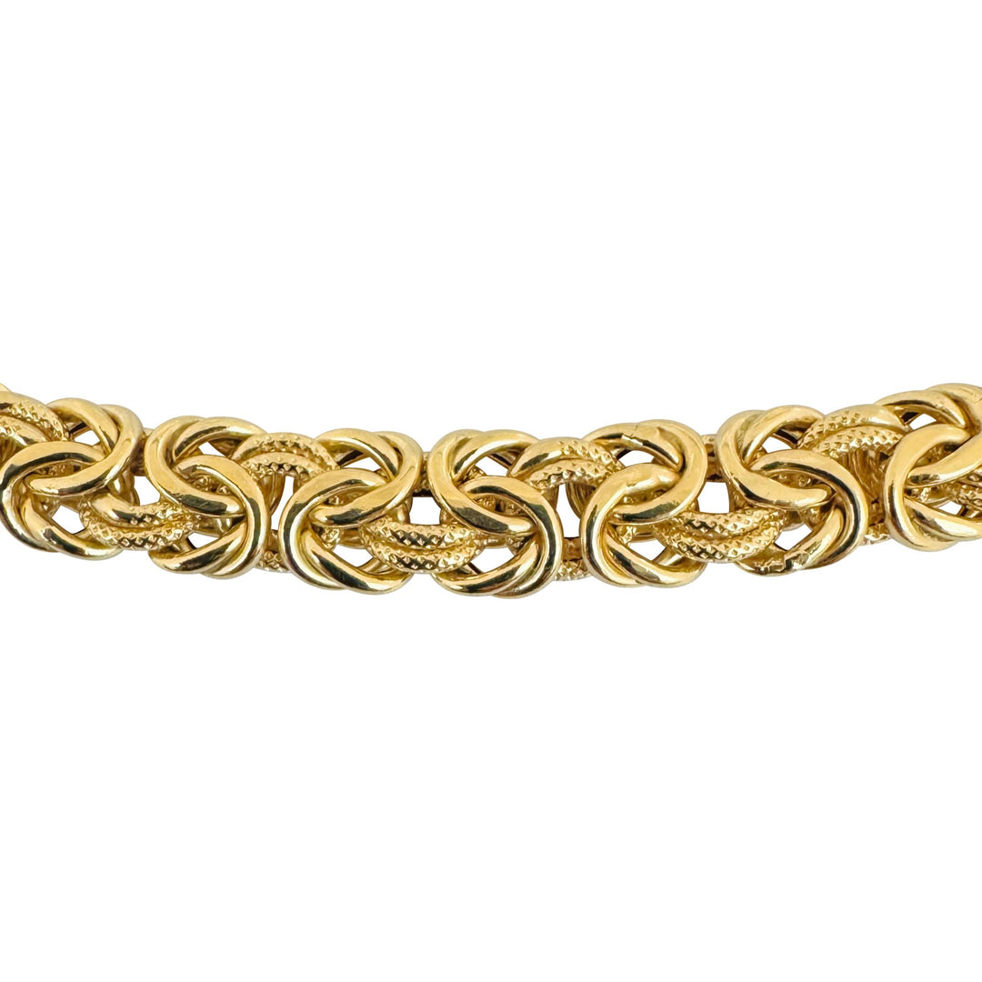 18k Yellow Gold 21.5g Ladies 7mm Byzantine Link Necklace Italy 17"