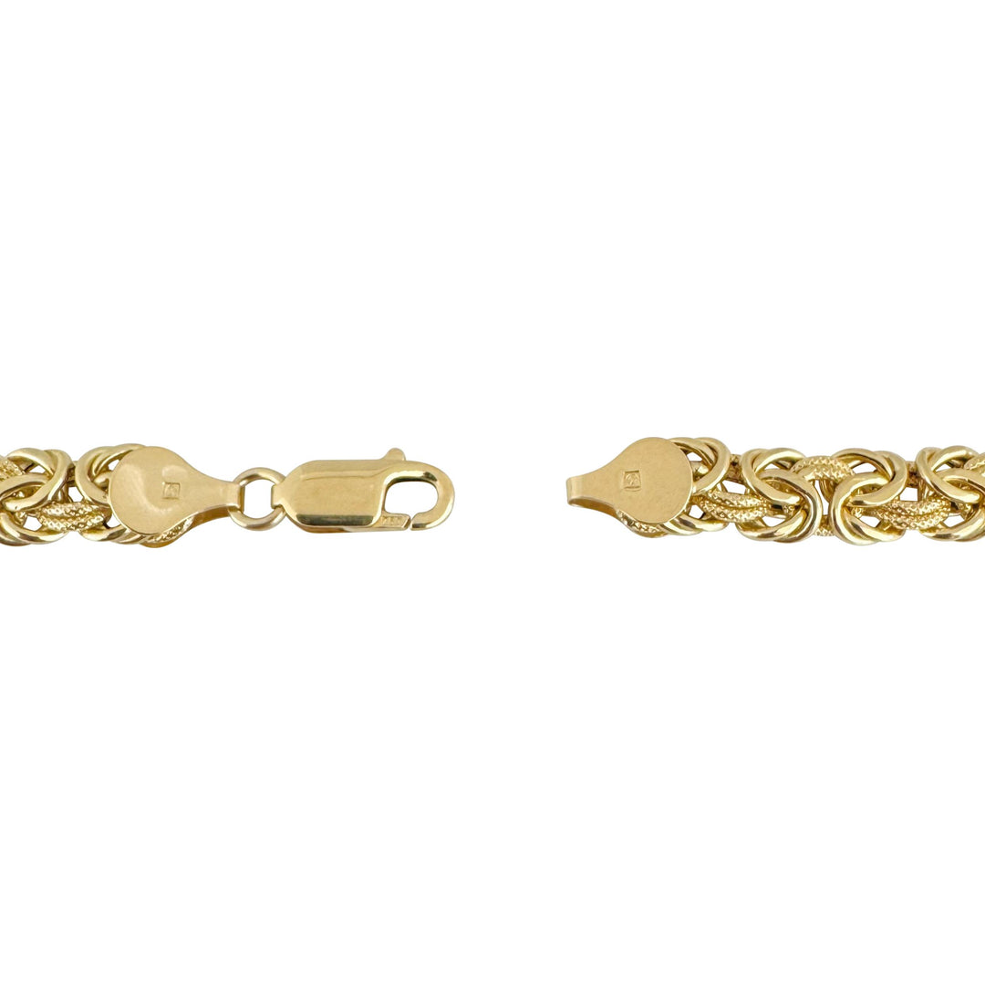 18k Yellow Gold 21.5g Ladies 7mm Byzantine Link Necklace Italy 17"