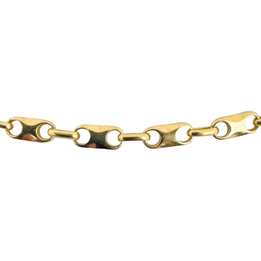 18k Yellow Gold 17.8g Solid 3mm Fancy Cable Link Chain Necklace Italy 23"