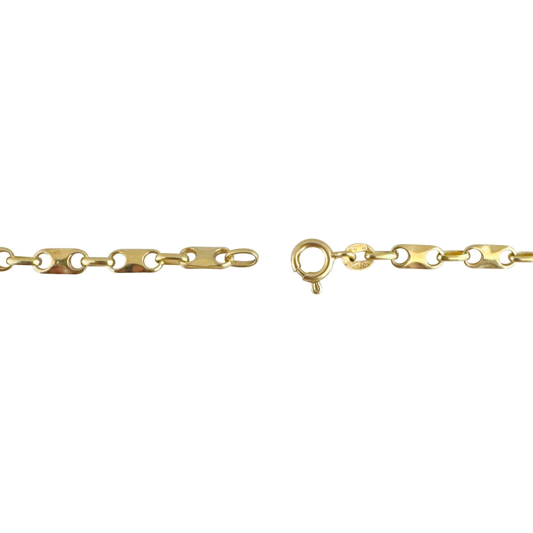 18k Yellow Gold 17.8g Solid 3mm Fancy Cable Link Chain Necklace Italy 23"