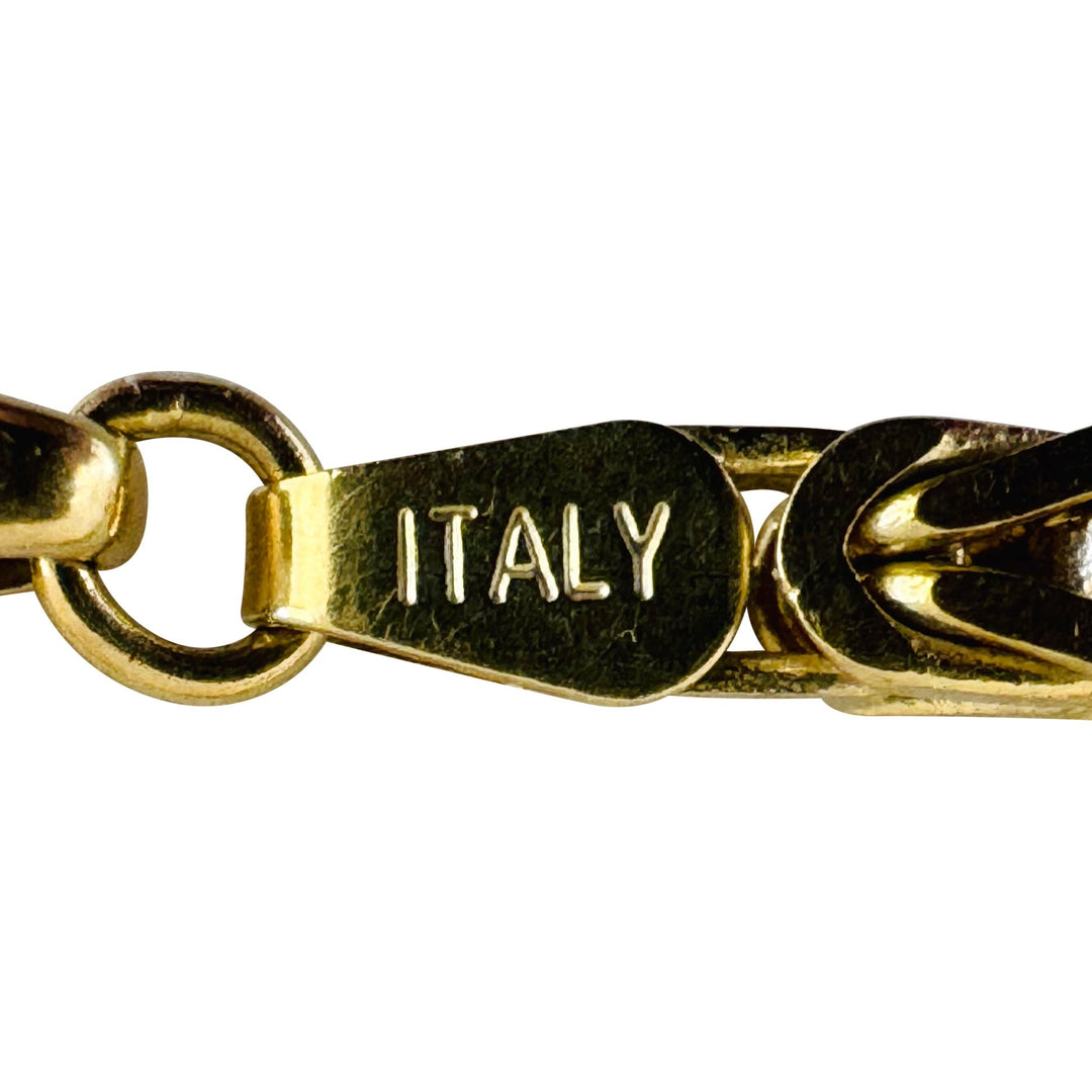 18k Yellow Gold 19.5g Solid Men's 3mm Squared Byzantine Link Bracelet Italy 8.5"