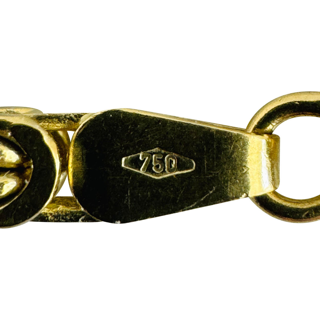 18k Yellow Gold 19.5g Solid Men's 3mm Squared Byzantine Link Bracelet Italy 8.5"