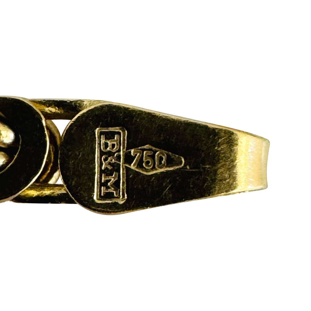 18k Yellow Gold 19.5g Solid Men's 3mm Squared Byzantine Link Bracelet Italy 8.5"