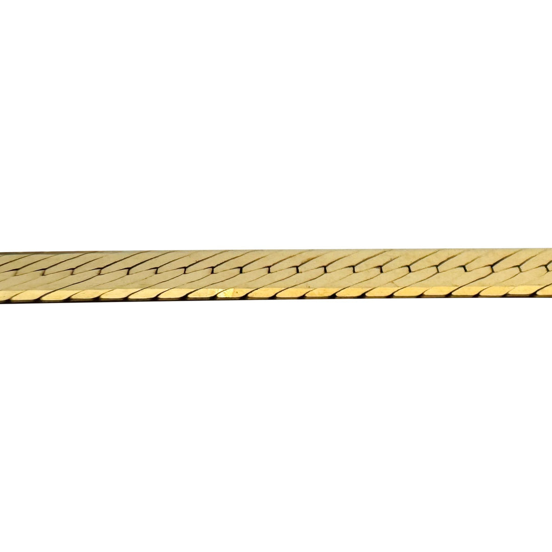 14k Yellow Gold 12.9g Solid 4.5mm Herringbone Link Necklace Italy 20"