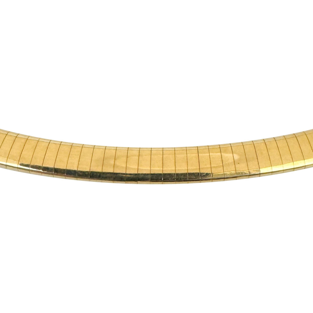 14k Yellow Gold 33.7g Solid 6mm Omega Link Necklace Italy 16"