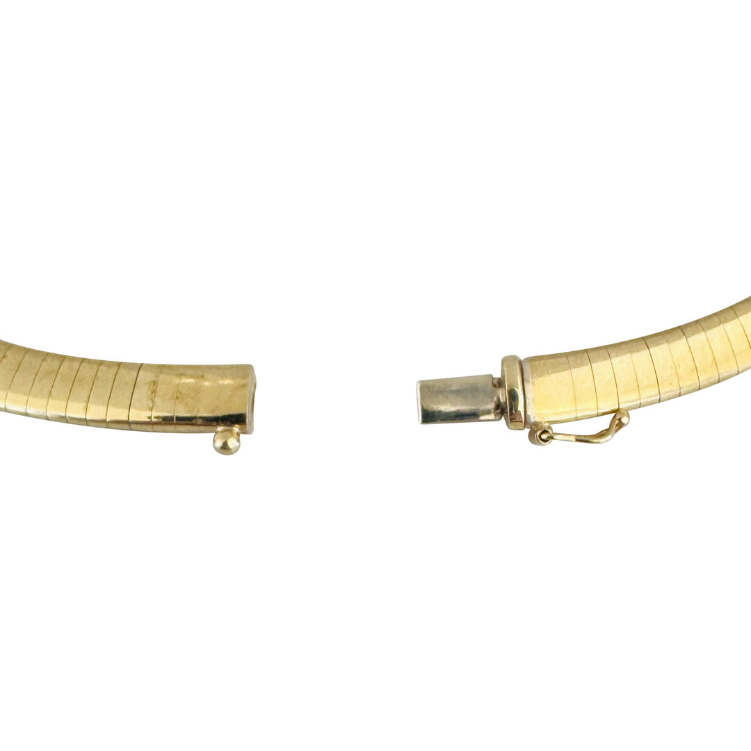 14k Yellow Gold 33.7g Solid 6mm Omega Link Necklace Italy 16"
