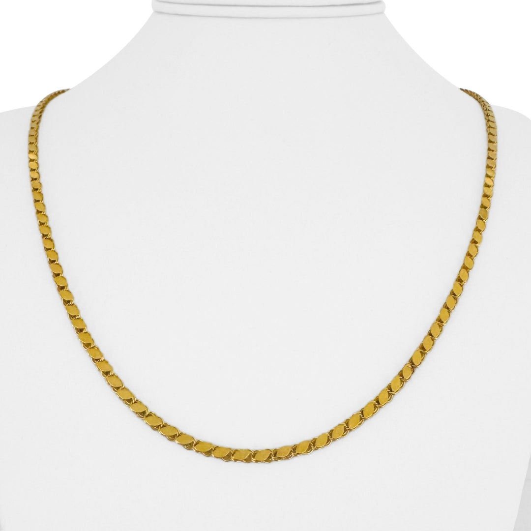21k Yellow Gold 13.9g Fancy Closed Curb Link Chain Necklace 22"