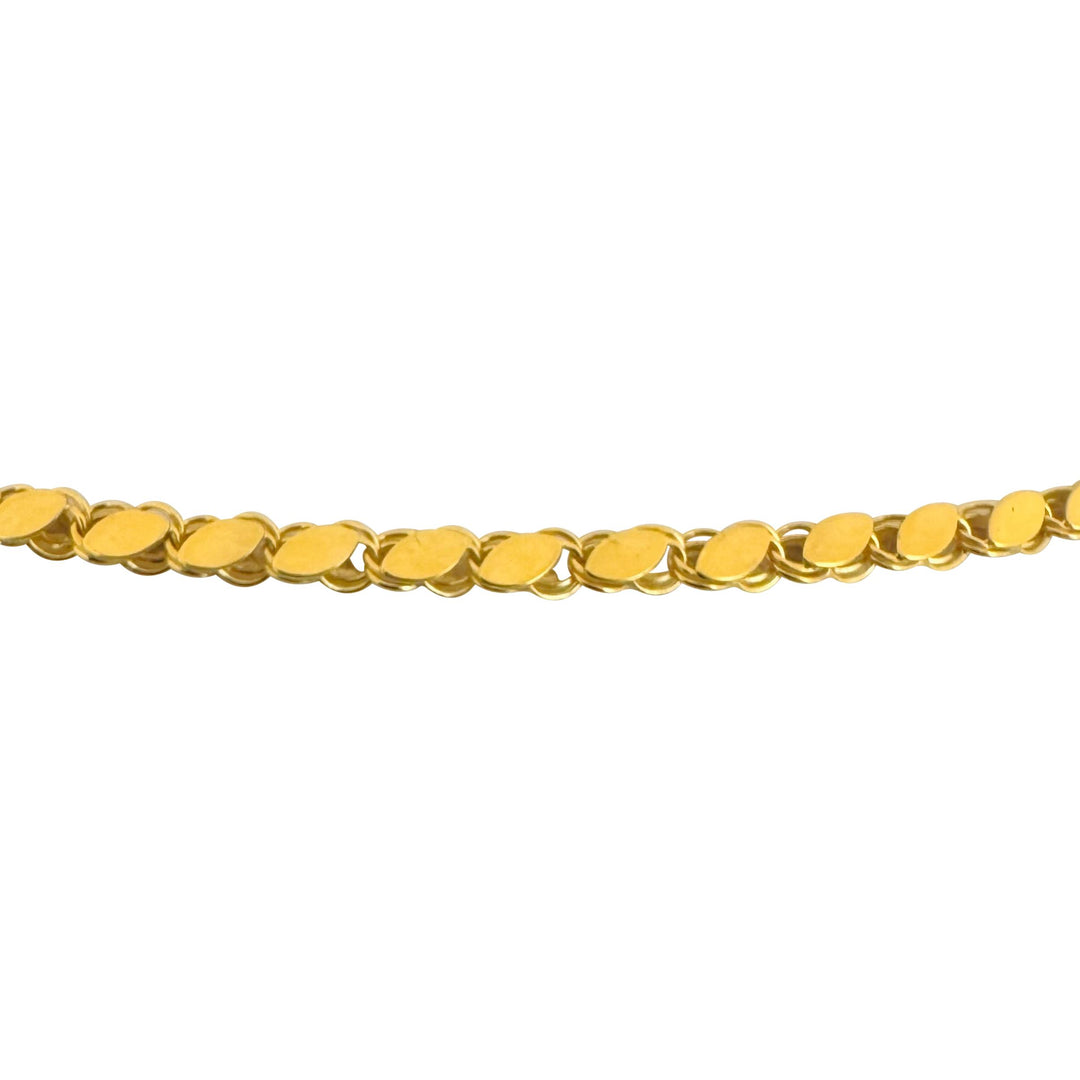 21k Yellow Gold 13.9g Fancy Closed Curb Link Chain Necklace 22"
