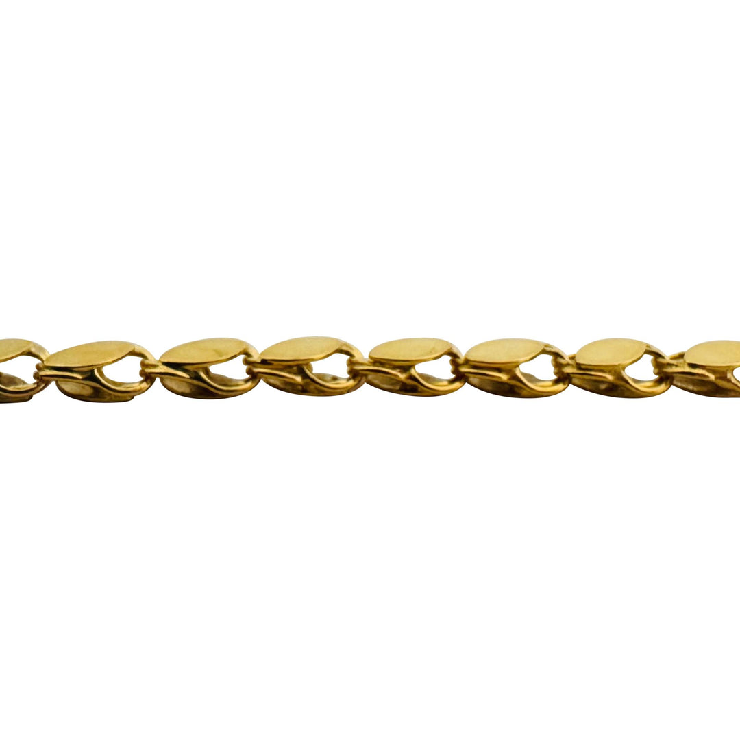 21k Yellow Gold 13.9g Fancy Closed Curb Link Chain Necklace 22"