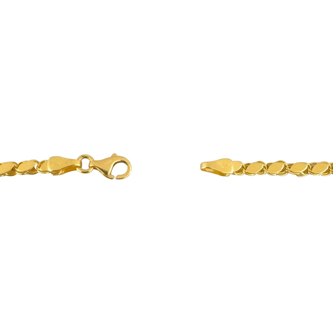 21k Yellow Gold 13.9g Fancy Closed Curb Link Chain Necklace 22"