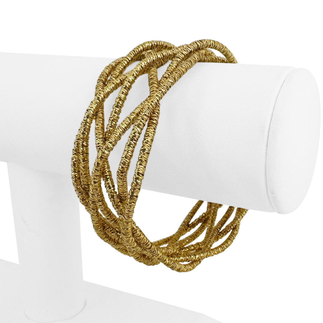 18k Yellow Gold 52.9g Solid Heavy 25mm Braided Fancy Bracelet Italy 7.75"