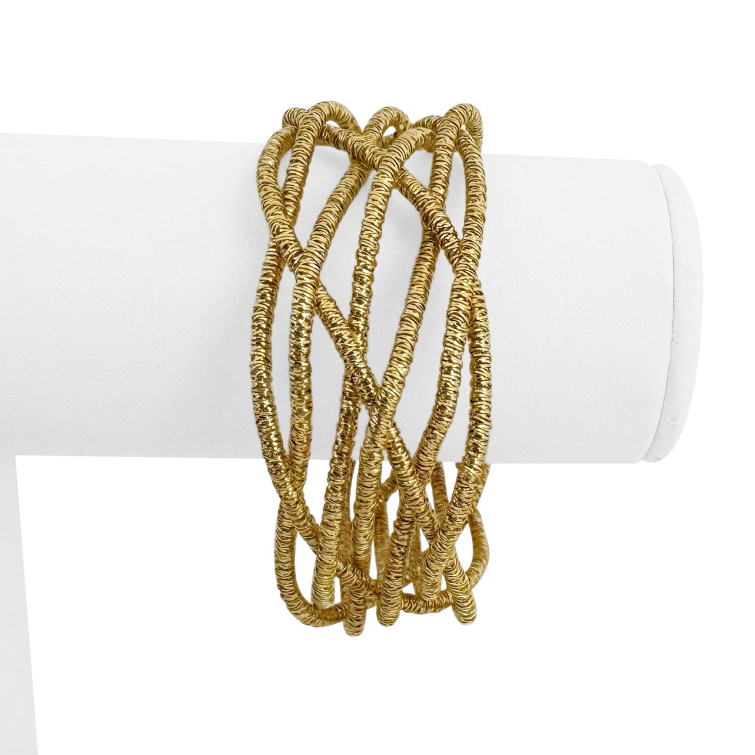 18k Yellow Gold 52.9g Solid Heavy 25mm Braided Fancy Bracelet Italy 7.75"