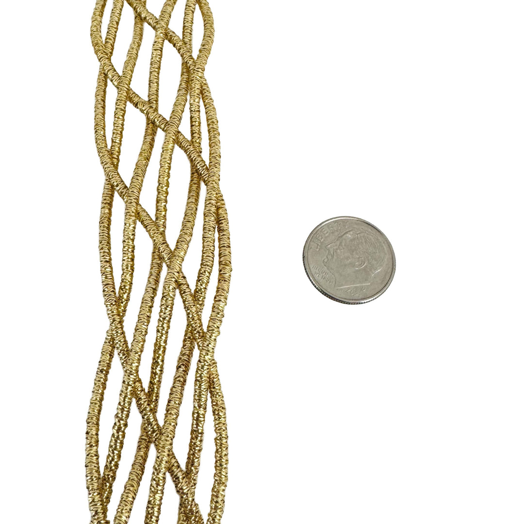 18k Yellow Gold 52.9g Solid Heavy 25mm Braided Fancy Bracelet Italy 7.75"