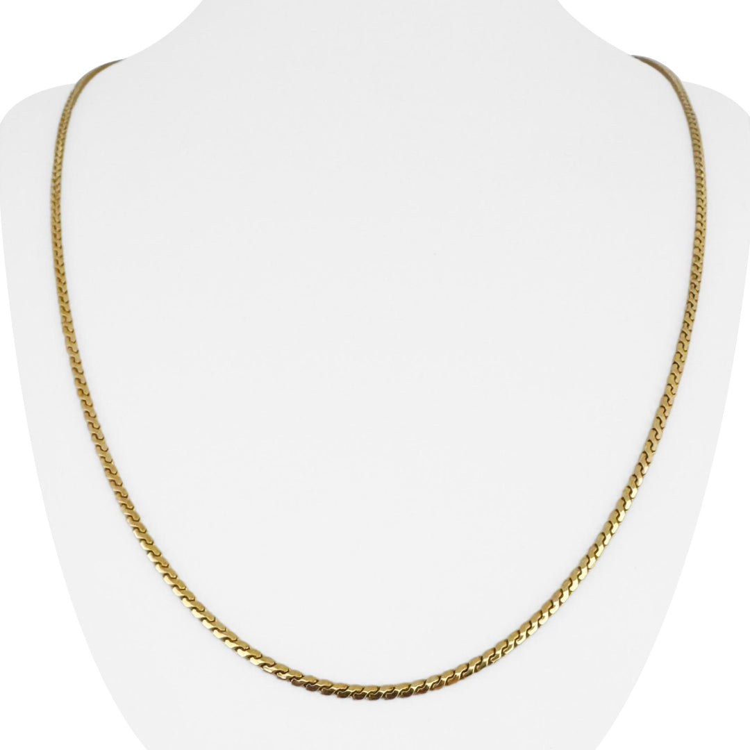 18k Yellow Gold 15.6g Solid UnoAErre 2.2mm Serpentine Link Necklace Italy 24"