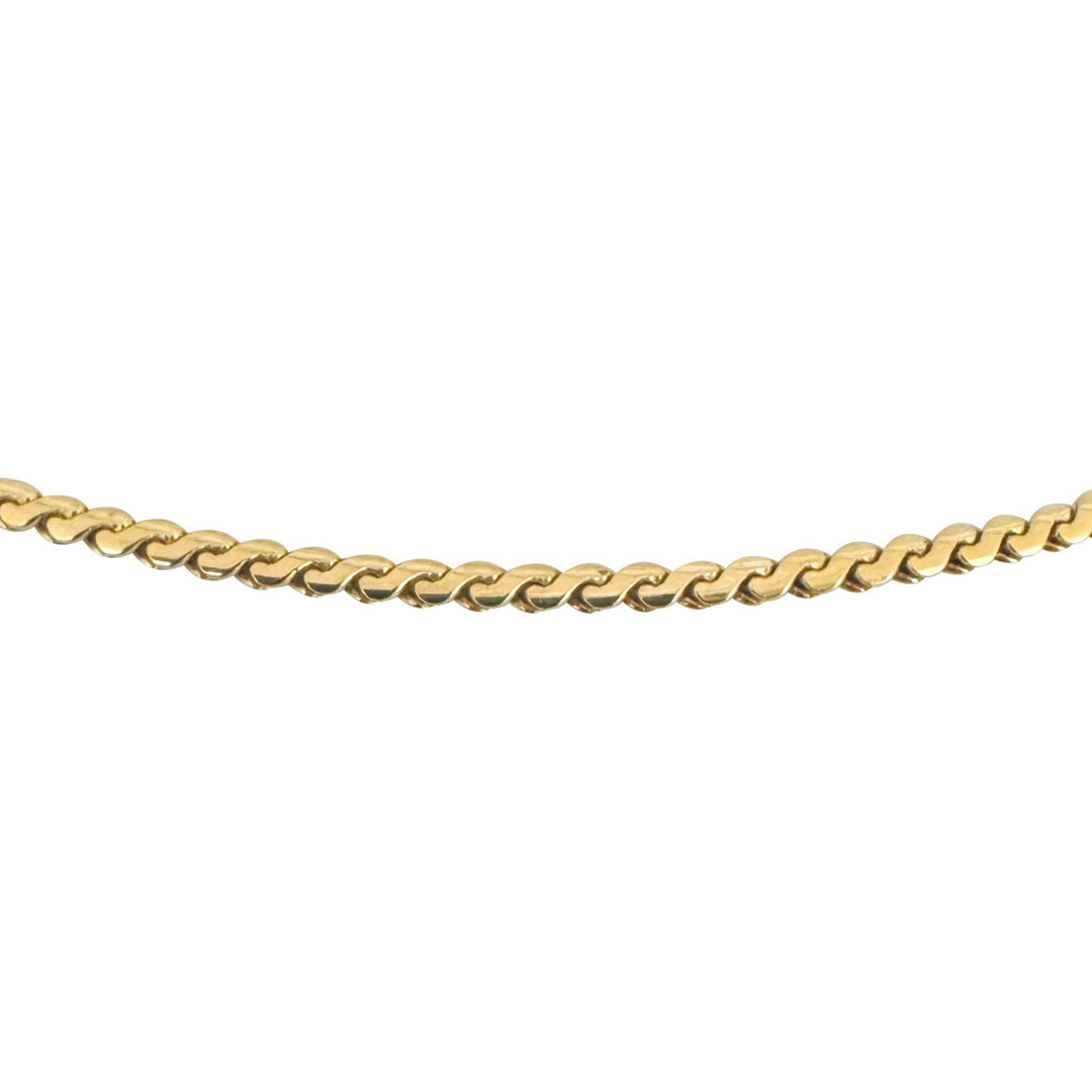 18k Yellow Gold 15.6g Solid UnoAErre 2.2mm Serpentine Link Necklace Italy 24"