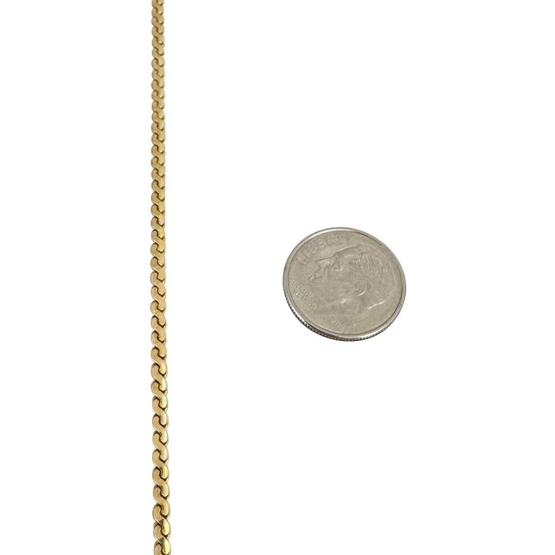18k Yellow Gold 15.6g Solid UnoAErre 2.2mm Serpentine Link Necklace Italy 24"