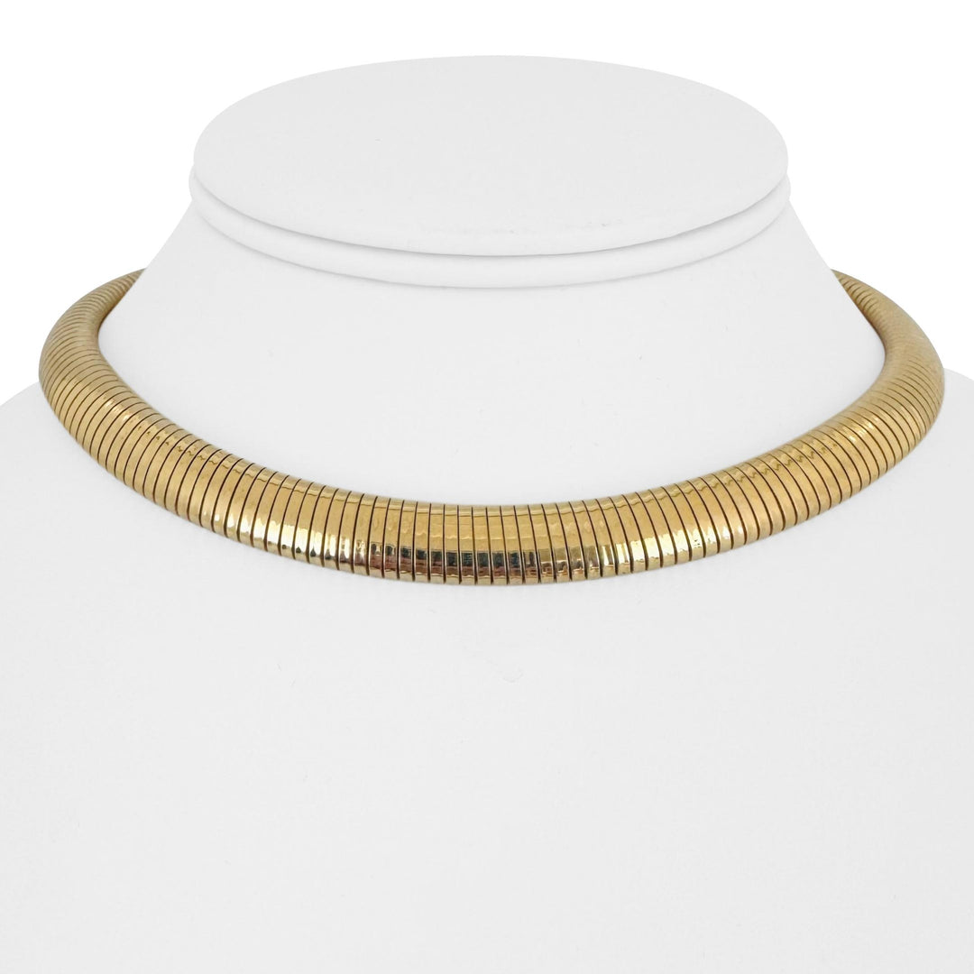 14k Yellow Gold 62.8g Heavy Vintage 9mm Tubogas Necklace 15"