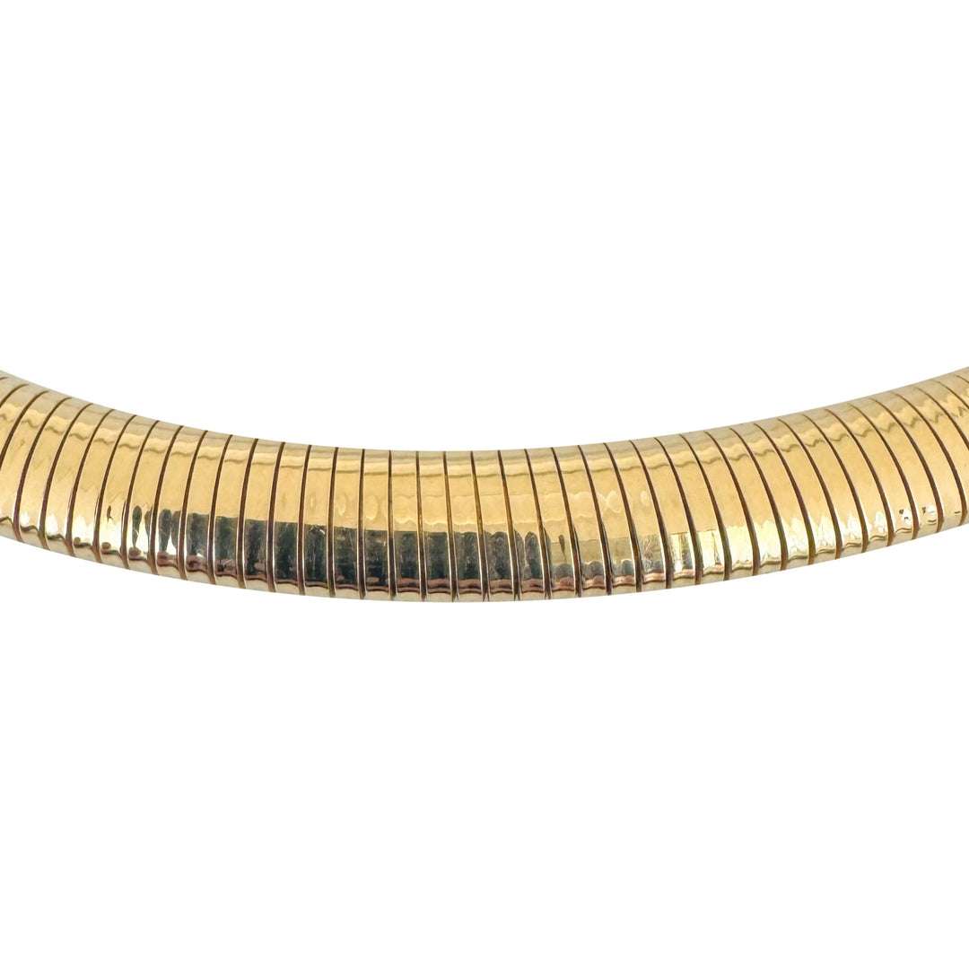 14k Yellow Gold 62.8g Heavy Vintage 9mm Tubogas Necklace 15"