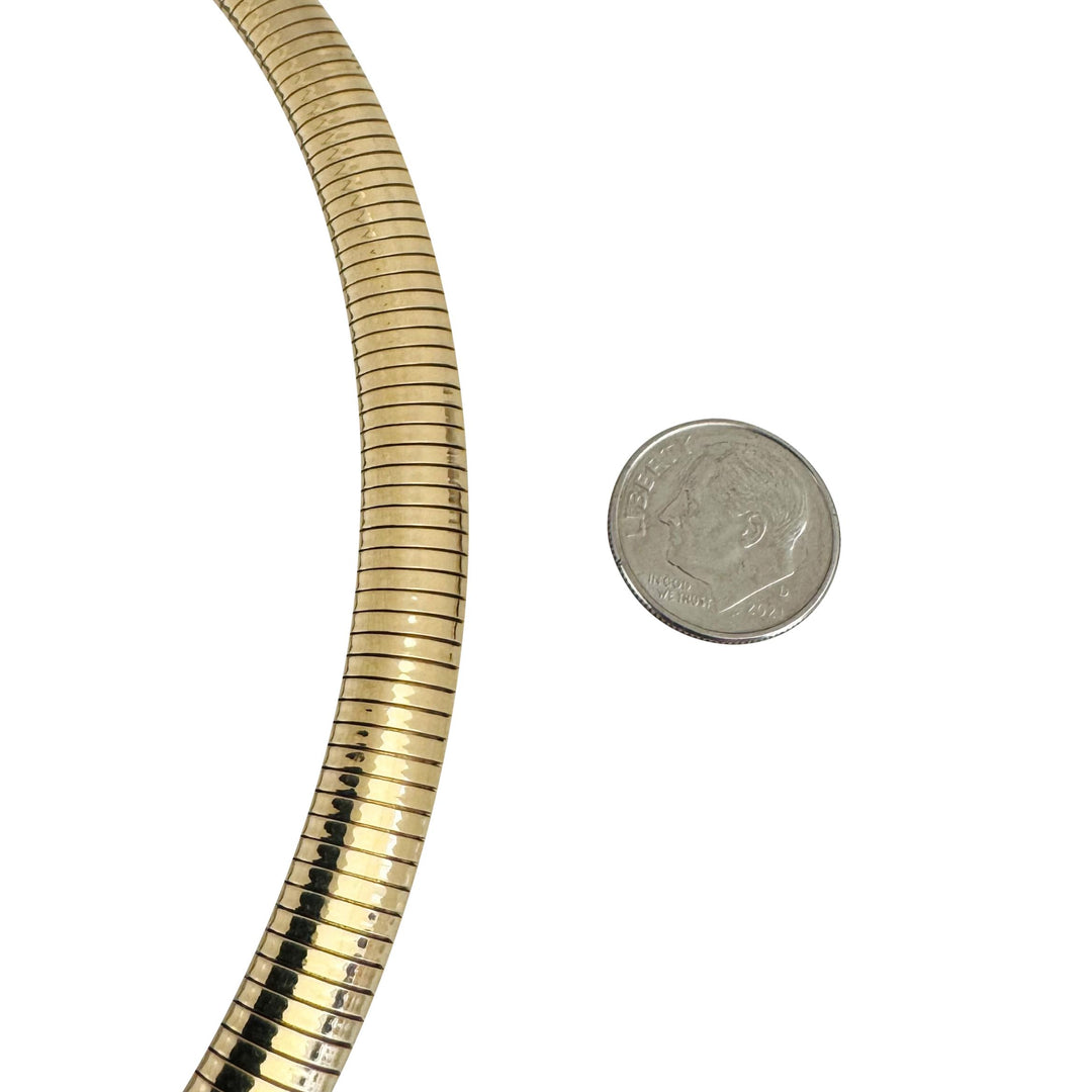 14k Yellow Gold 62.8g Heavy Vintage 9mm Tubogas Necklace 15"