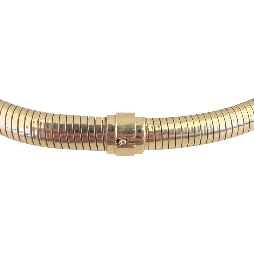 14k Yellow Gold 62.8g Heavy Vintage 9mm Tubogas Necklace 15"