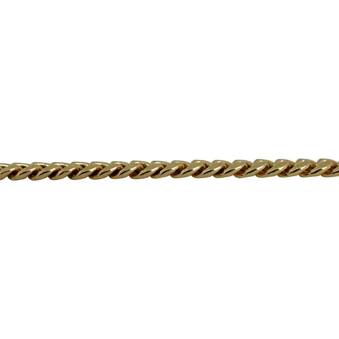 14k Yellow Gold 37g Semi Solid Polished 7.5mm Cuban Link Chain Necklace 24"
