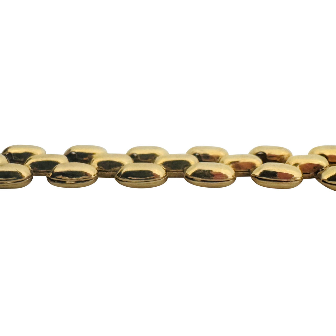 14k Yellow Gold 7.9g Hollow Polished 8mm Panther Link Bracelet Italy 7.25"