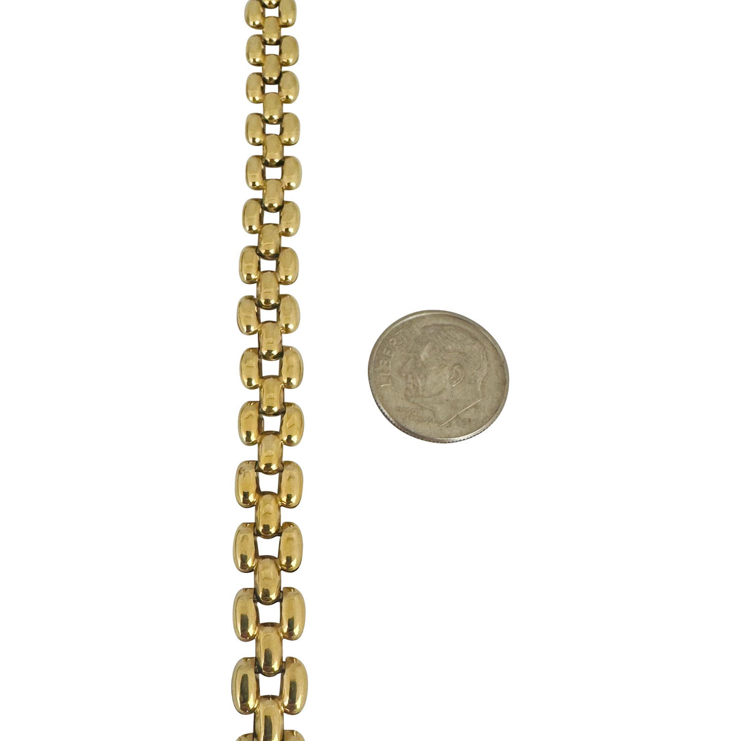 14k Yellow Gold 7.9g Hollow Polished 8mm Panther Link Bracelet Italy 7.25"