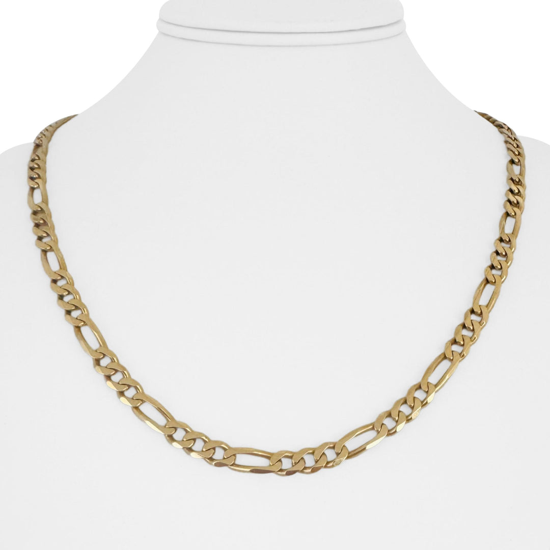 14k Yellow Gold 28.7g Solid 5.5mm Figaro Link Chain Necklace Italy 21"