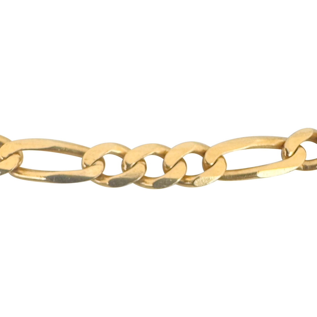 14k Yellow Gold 28.7g Solid 5.5mm Figaro Link Chain Necklace Italy 21"