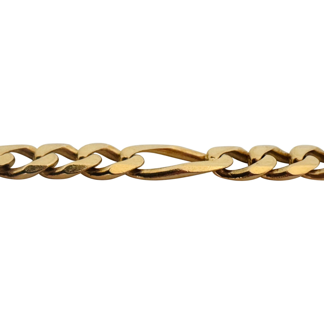14k Yellow Gold 28.7g Solid 5.5mm Figaro Link Chain Necklace Italy 21"