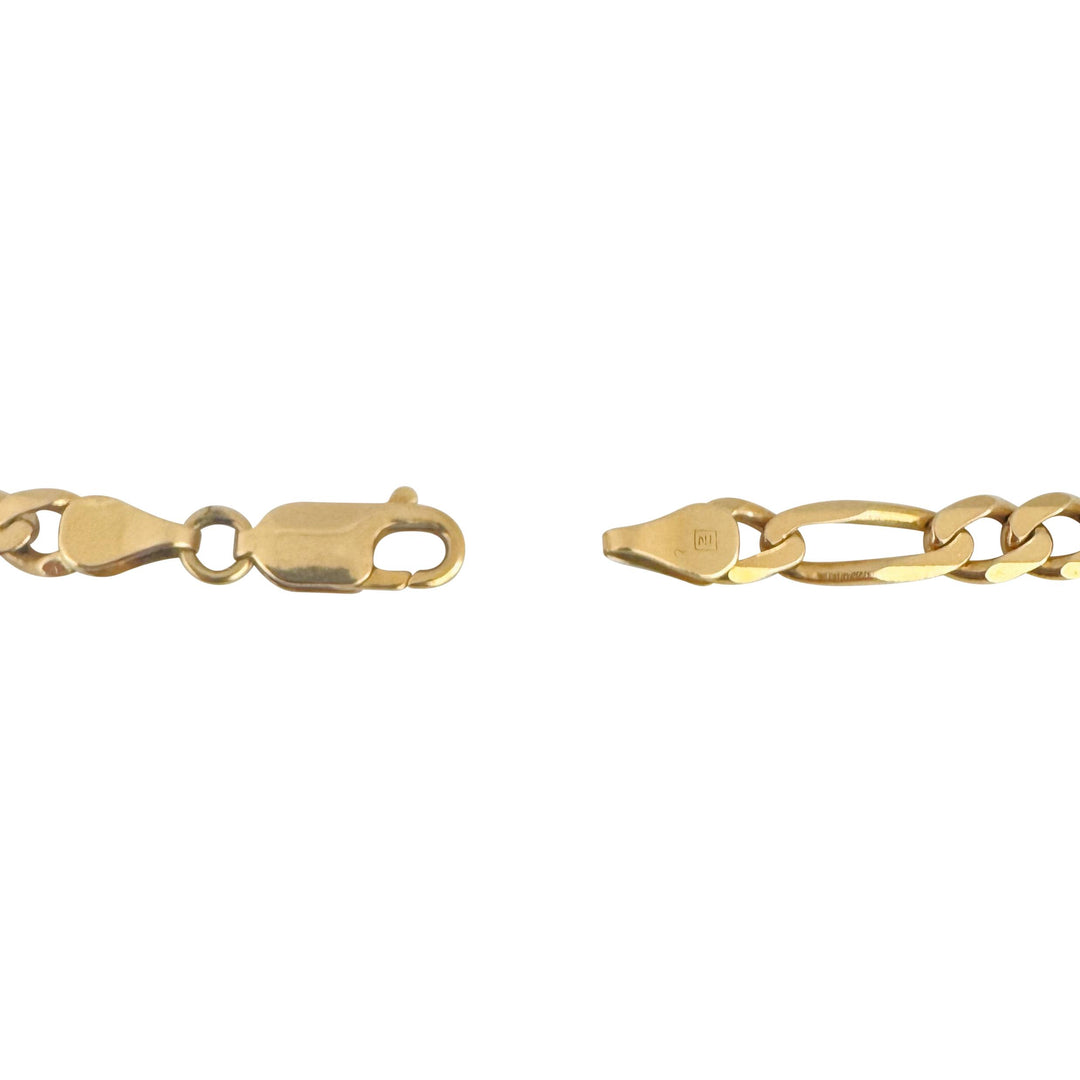 14k Yellow Gold 28.7g Solid 5.5mm Figaro Link Chain Necklace Italy 21"
