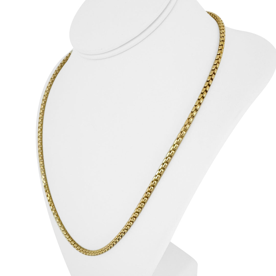 14k Yellow Gold 13.6g Semi Solid 3.5mm Box Link Chain Necklace Turkey 22"