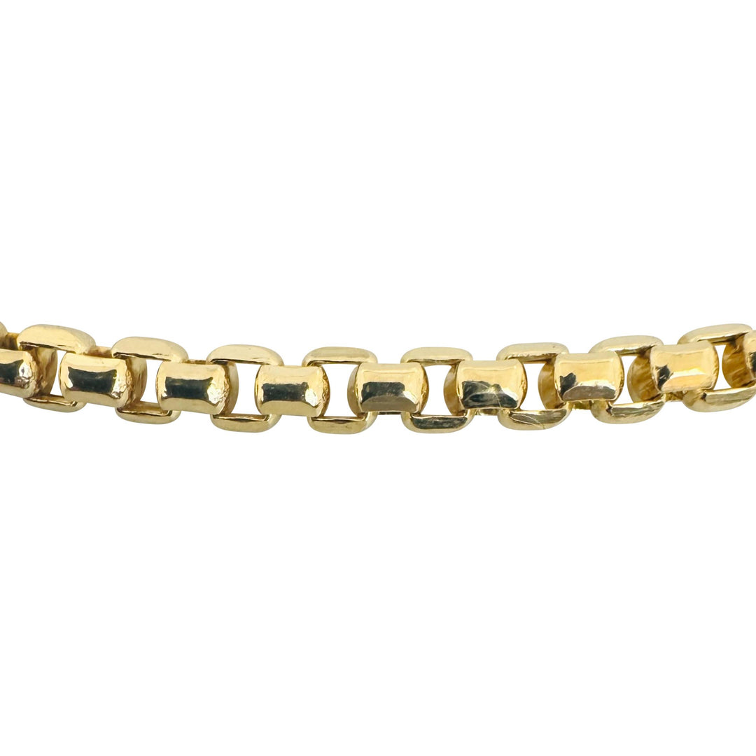 14k Yellow Gold 13.6g Semi Solid 3.5mm Box Link Chain Necklace Turkey 22"