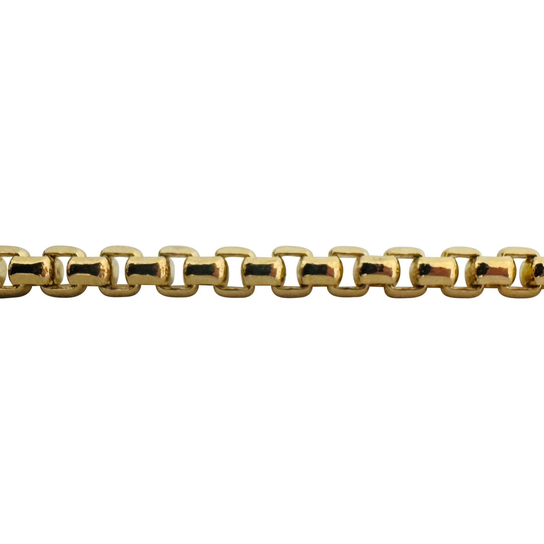 14k Yellow Gold 13.6g Semi Solid 3.5mm Box Link Chain Necklace Turkey 22"