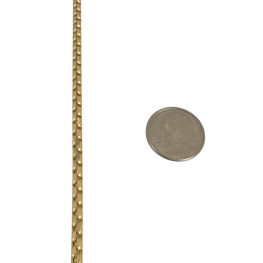 14k Yellow Gold 13.6g Semi Solid 3.5mm Box Link Chain Necklace Turkey 22"