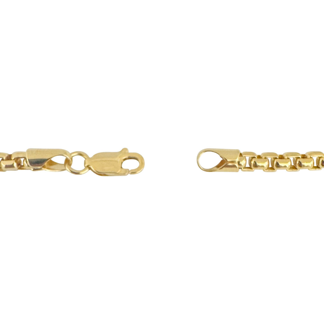 14k Yellow Gold 13.6g Semi Solid 3.5mm Box Link Chain Necklace Turkey 22"