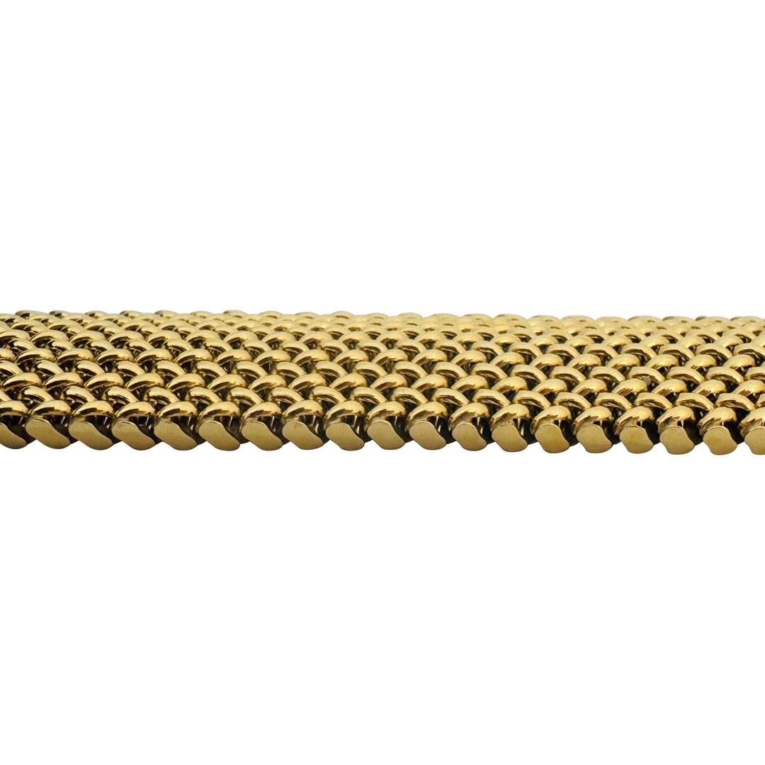 14k Yellow Gold 39.8g Thick Wide 20mm Mesh Link Bracelet Italy 7.5"