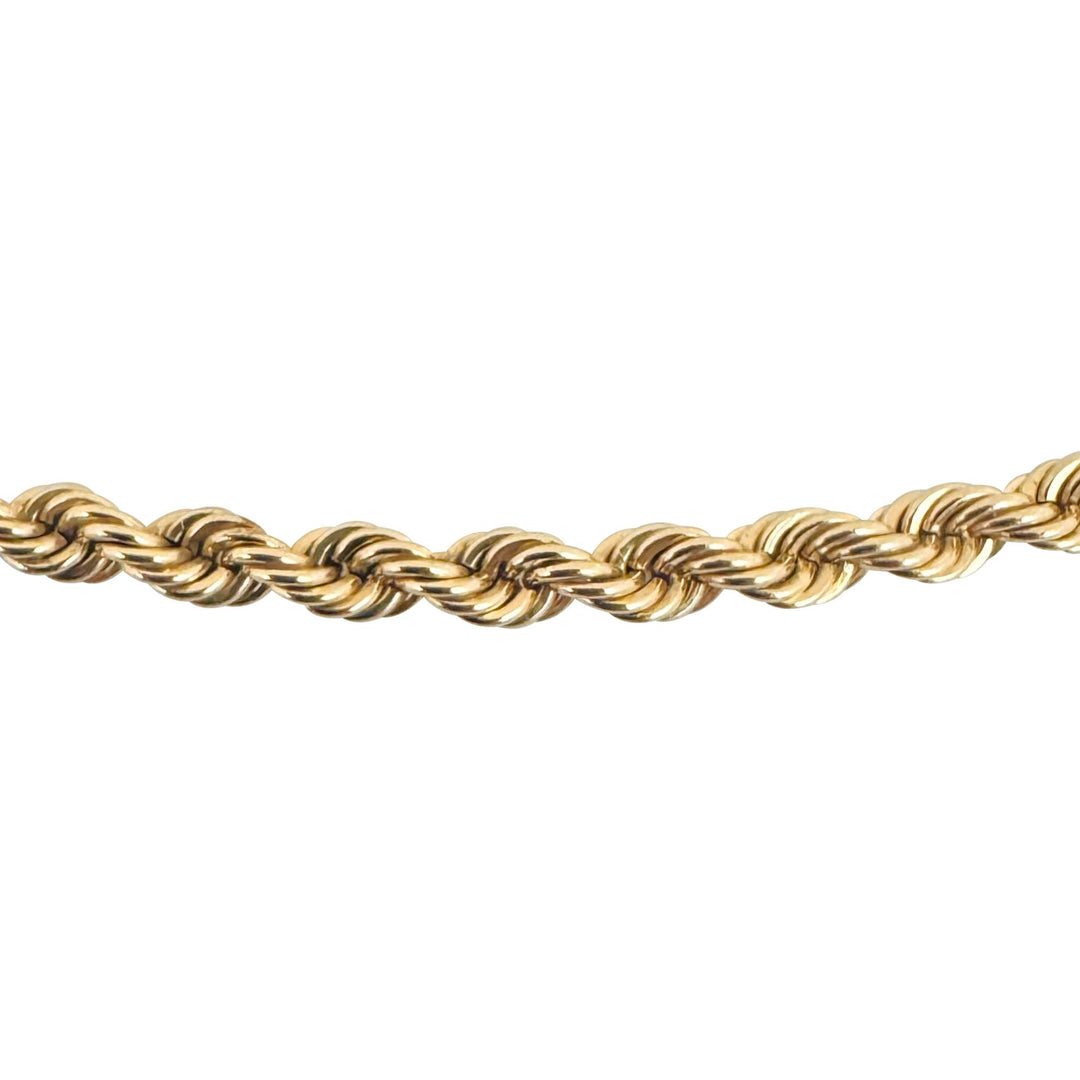 14k Yellow Gold 16.6g Solid Vintage 3mm Rope Chain Necklace 17"