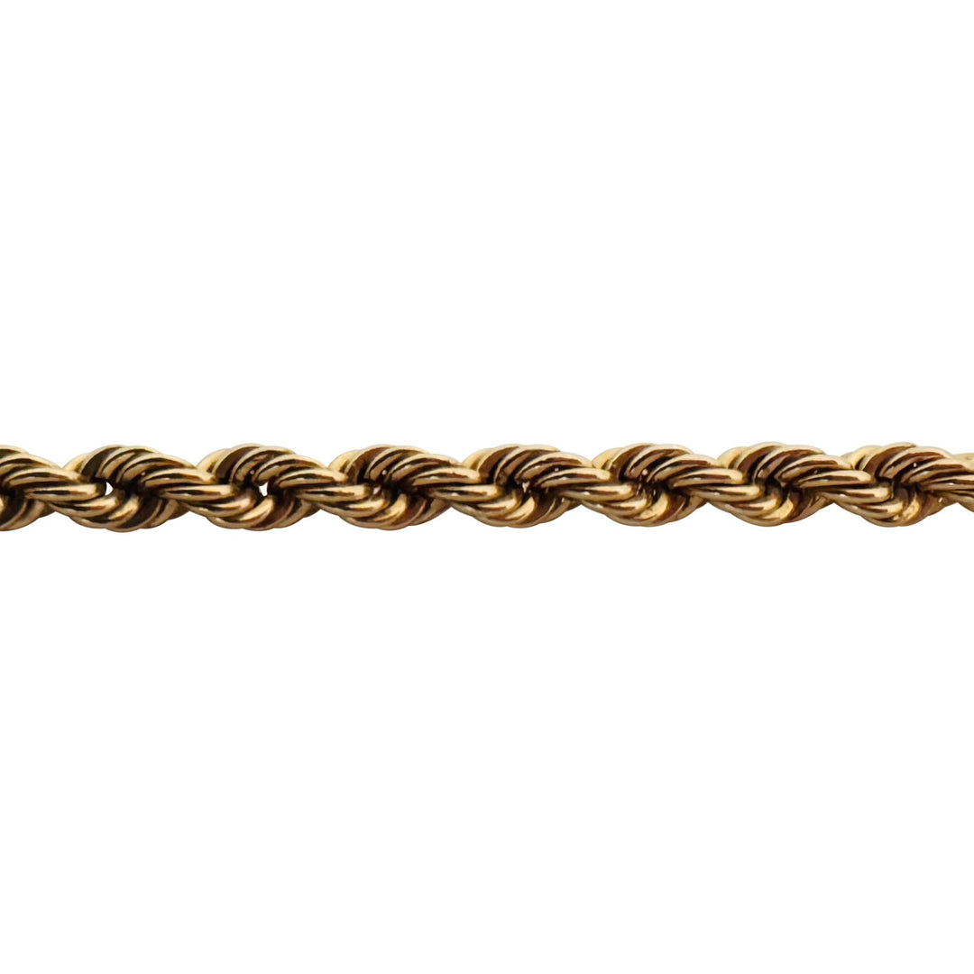 14k Yellow Gold 16.6g Solid Vintage 3mm Rope Chain Necklace 17"