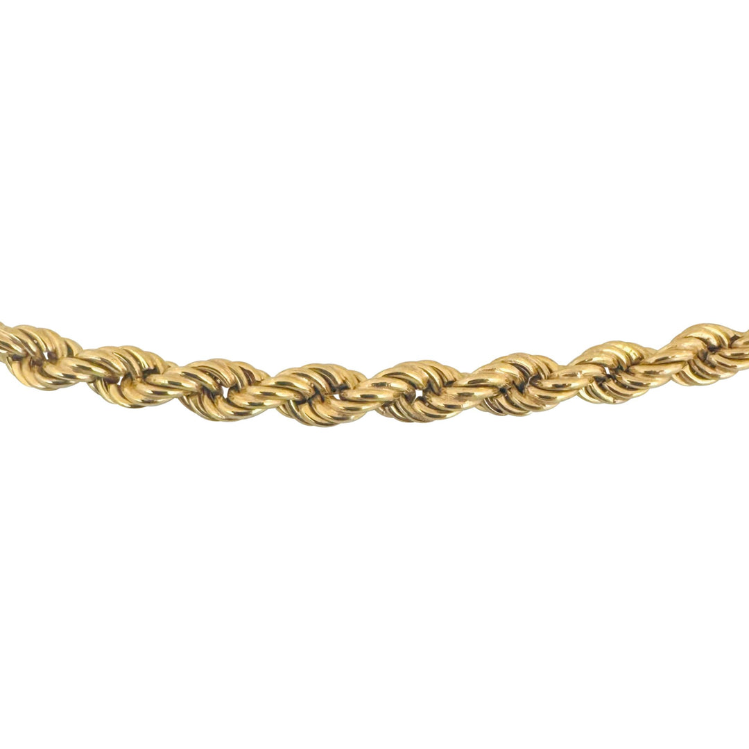 18k Yellow Gold 18g Hollow Vintage 5mm Rope Chain Necklace Italy 24"