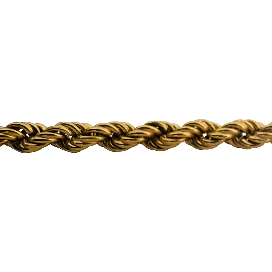 18k Yellow Gold 18g Hollow Vintage 5mm Rope Chain Necklace Italy 24"