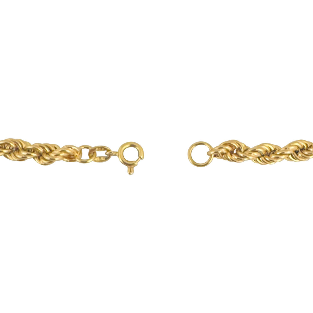 18k Yellow Gold 18g Hollow Vintage 5mm Rope Chain Necklace Italy 24"