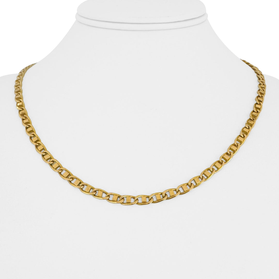 18k Yellow Gold 23.6g Solid Vintage 4.5mm Gucci Link Chain Necklace Italy 18.5"