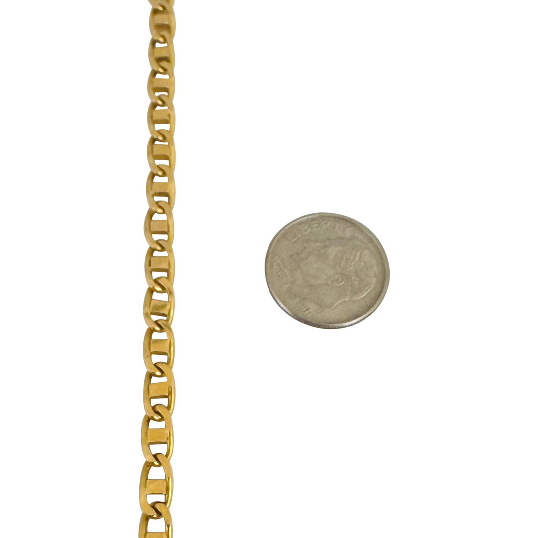 18k Yellow Gold 23.6g Solid Vintage 4.5mm Gucci Link Chain Necklace Italy 18.5"