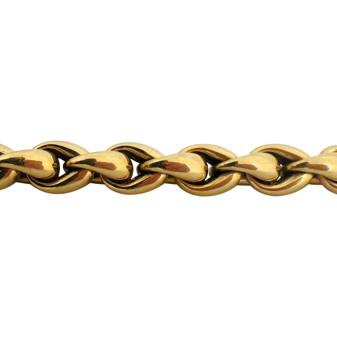 18k Yellow Gold 31.3g Vintage Thick 8.5mm Ladies Fancy Link Bracelet 8"