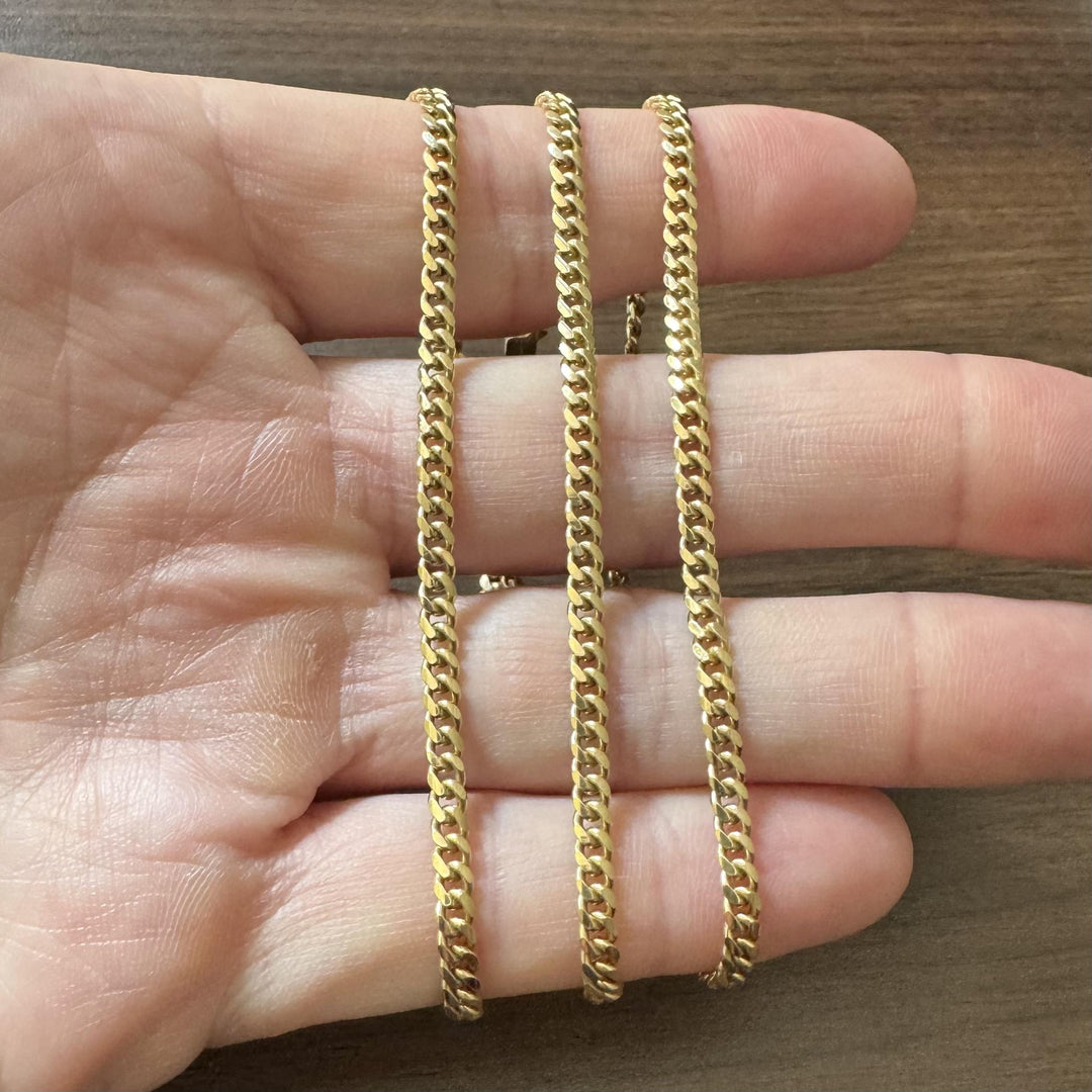 14k Yellow Gold 23.3g Solid 3.5mm Curb Link Chain Necklace South Africa 26"