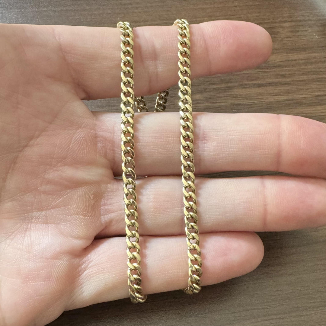 10k Yellow Gold 9.3g Hollow Light 4.2mm Curb Link Chain Necklace 20"